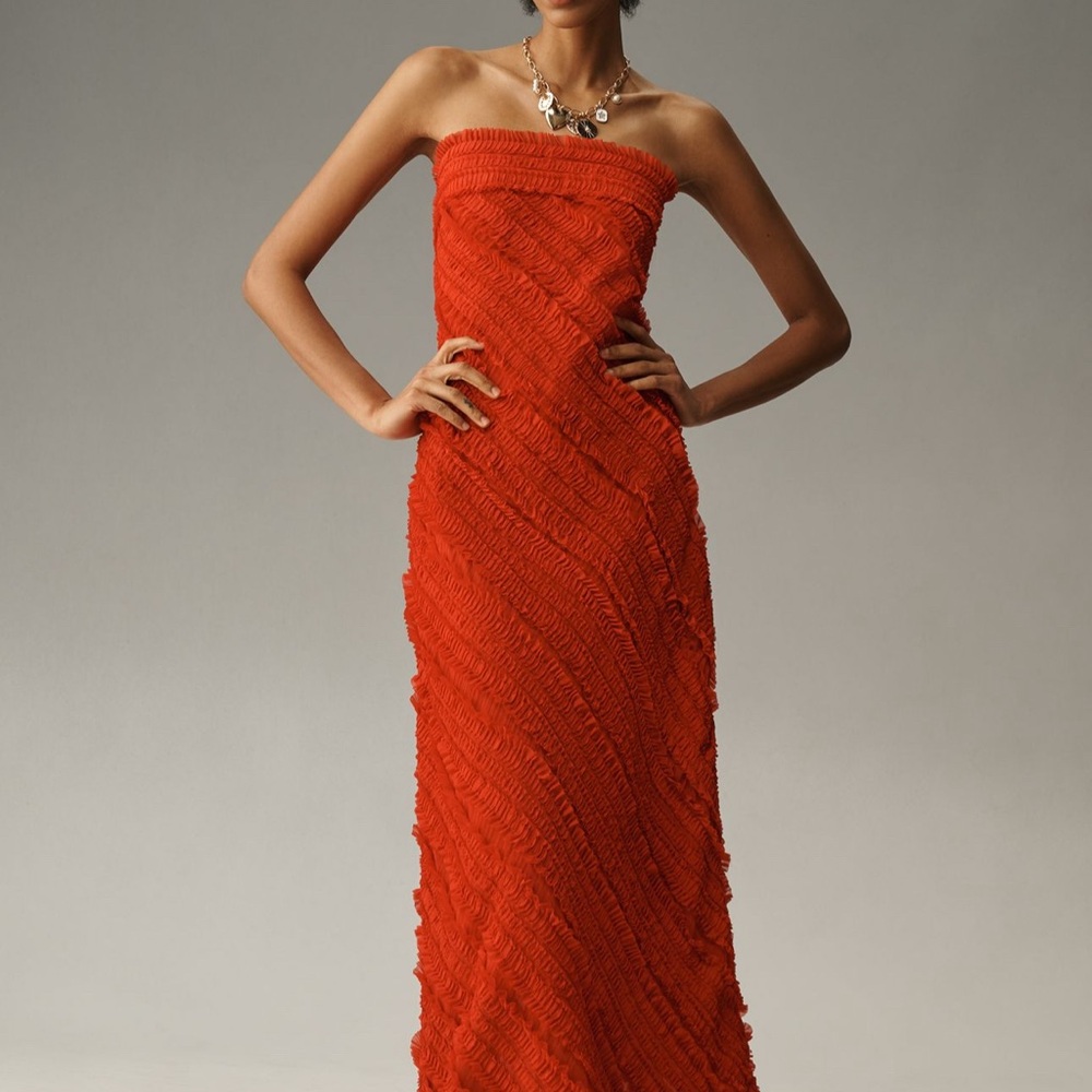 Endless Rose from Anthropology Red Maxi Dress